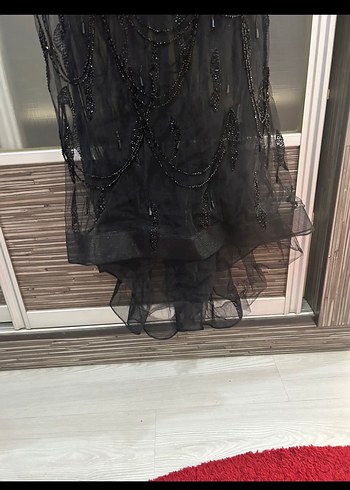 muhteşem Siyah Uzun Kadın Abiye Elbise hiç giyilmedi - Görsel 4