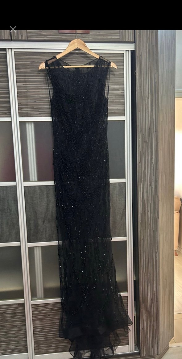 muhteşem Siyah Uzun Kadın Abiye Elbise hiç giyilmedi - Görsel 5