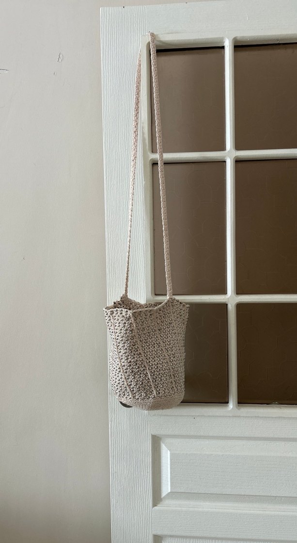 Boncuk İşlemeli Bej  Kadın Çanta - Görsel 2