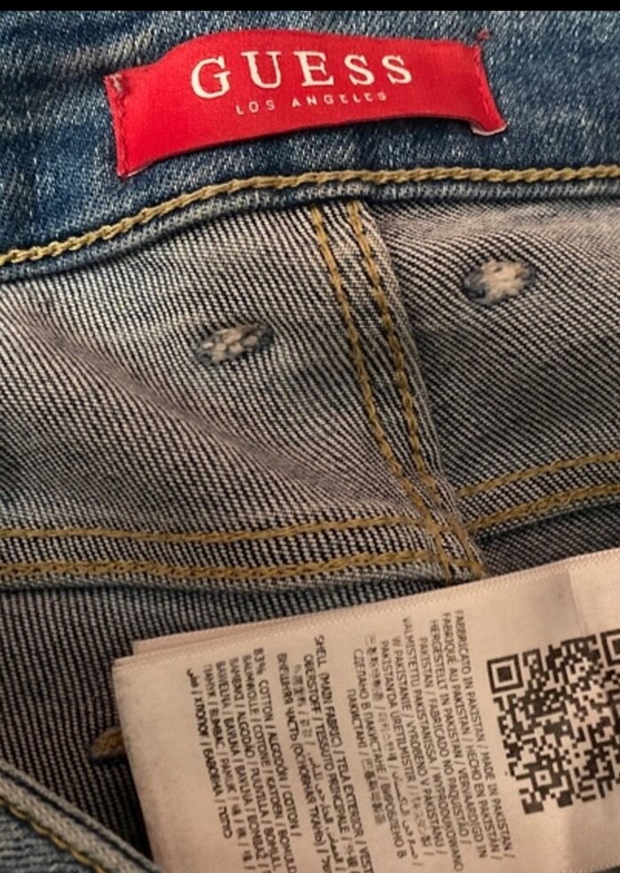 GUESS ligralı Kot Pantolon uygun sayılı giyilmiştir - Görsel 2