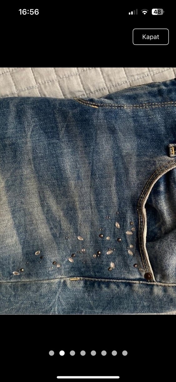 GUESS ligralı Kot Pantolon uygun sayılı giyilmiştir - Görsel 3