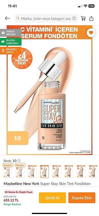 maybelline super stay skin tint fondöten