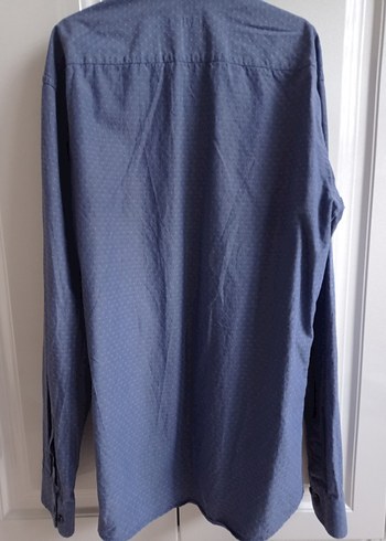 Mavi Erkek Gömlek Düğmeli Notch Yaka - Görsel 2