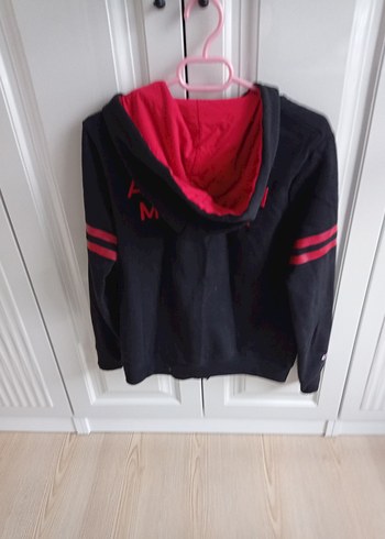 Kırmızı Baskılı Fermuarlı unisex Sweatshirt Naruto detaylı - Görsel 4