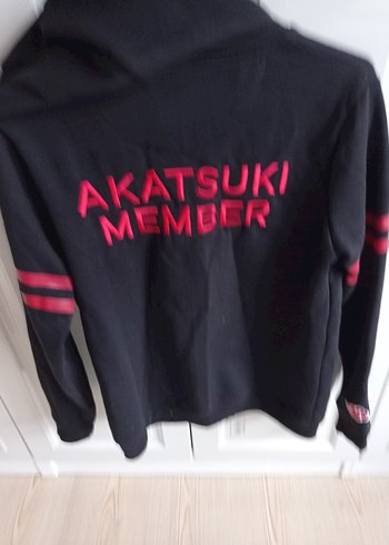 Kırmızı Baskılı Fermuarlı unisex Sweatshirt Naruto detaylı - Görsel 2