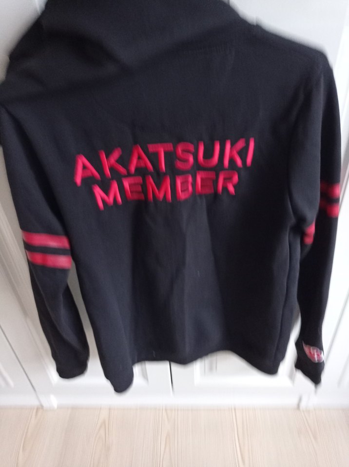 Kırmızı Baskılı Fermuarlı unisex Sweatshirt Naruto detaylı - Görsel 2