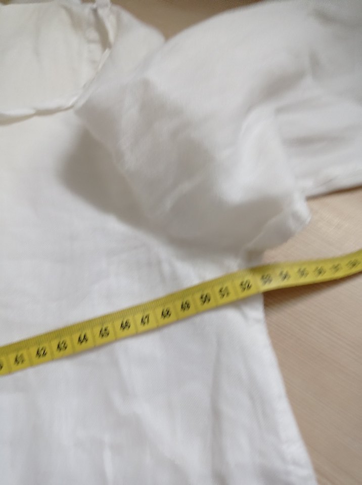 Erkek Beyaz Keten Düğmeli Gömlek - Görsel 4