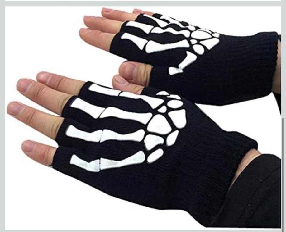 Cosplay İskelet Kostümü 4 Adet Eldiven - Görsel 3