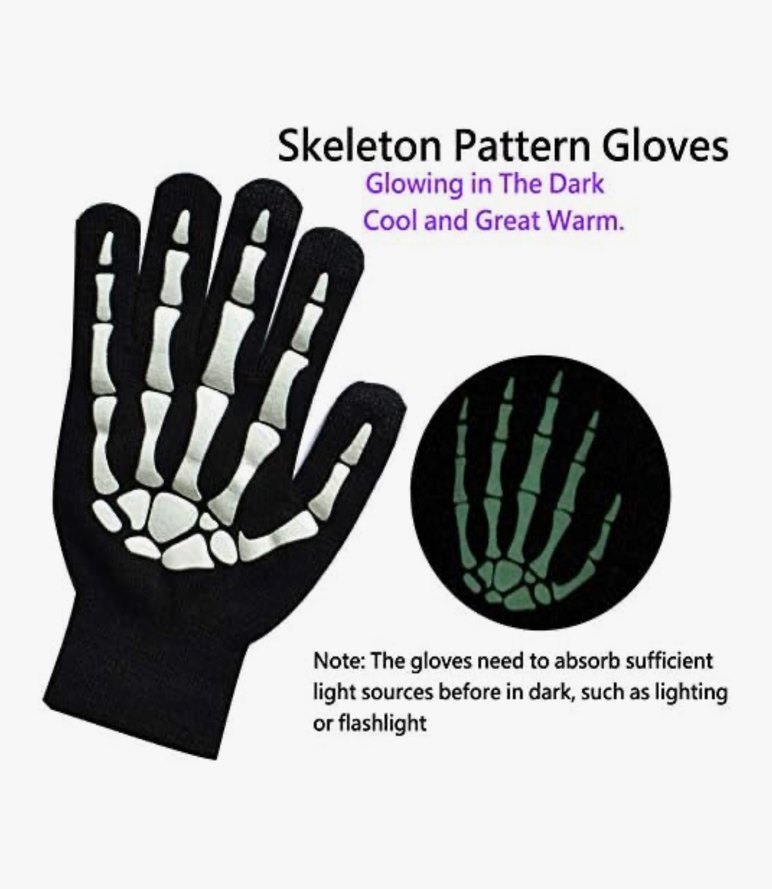 Cosplay İskelet Kostümü Maske ve Eldiven - Görsel 2
