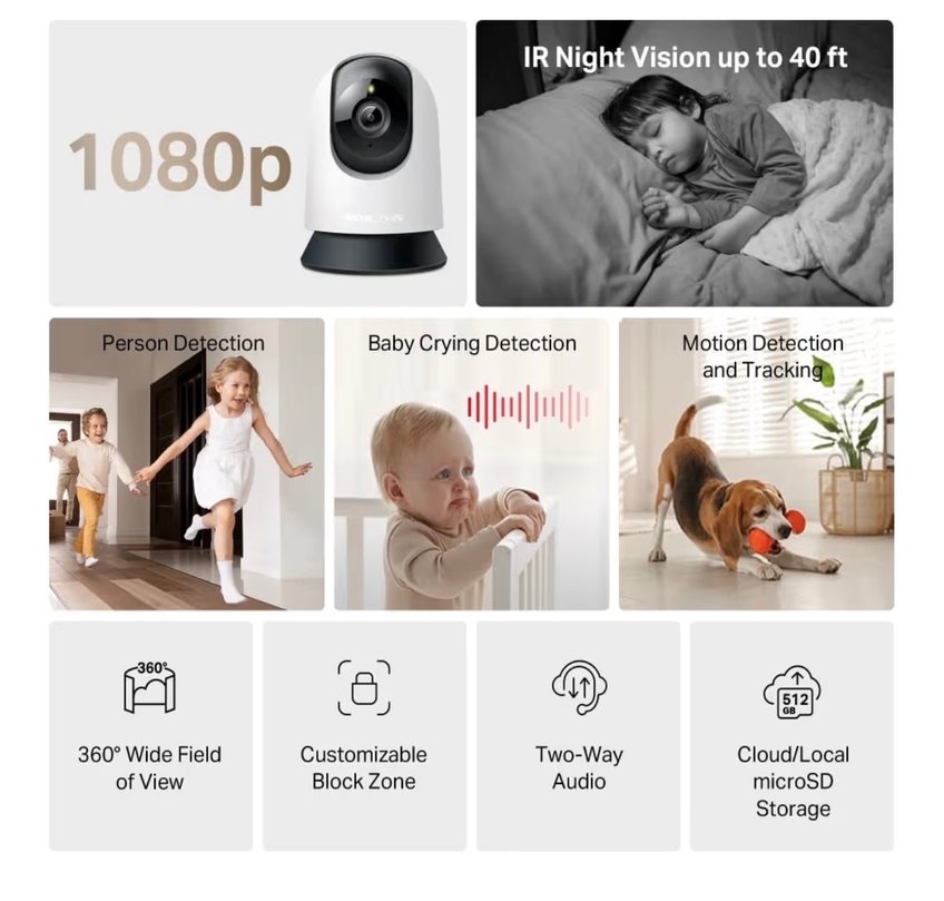 Mercusys MC200 1080P Wi-fi Güvenli Kamerası - Görsel 2