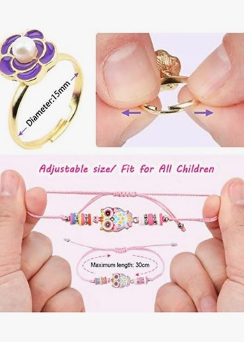 Kız Çocuk Yüzük Bileklik Seti - Görsel 4