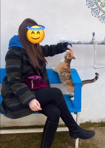 Çizgili Yünlü Astarlı Gri yeşil Midi Kaban - Görsel 2