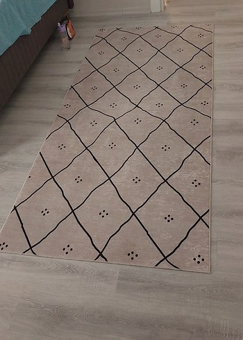 Gri siyah Kareli Modern Halı