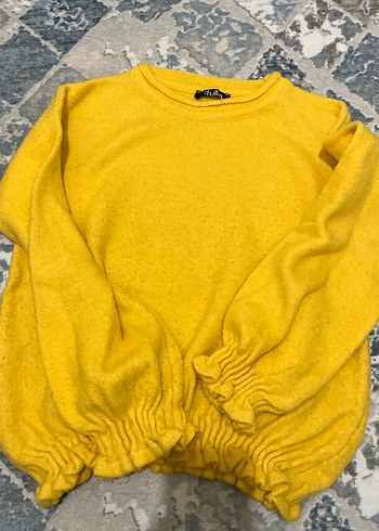Sarı Kadın Triko Sweatshirt - Görsel 2