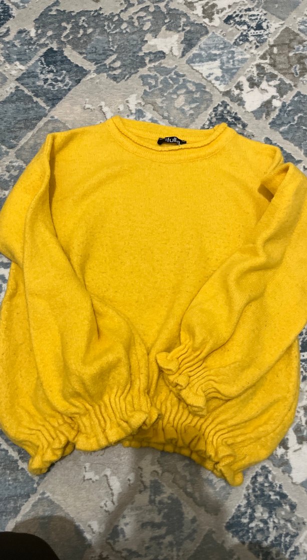 Sarı Kadın Triko Sweatshirt - Görsel 2