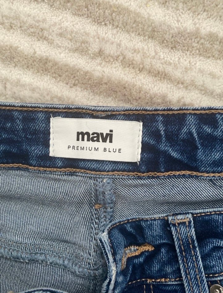 Düz Kesim Mavi Midi Jean Pantolon - Görsel 2