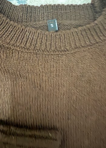 Kahverengi Örgü Kadın Kazak - Görsel 2