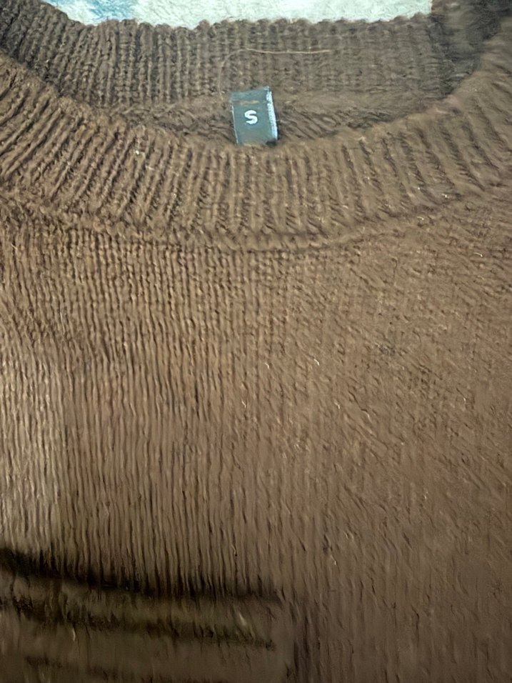 Kahverengi Örgü Kadın Kazak - Görsel 2