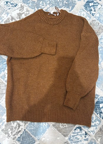 Kahverengi Örgü Kadın Kazak - Görsel 2