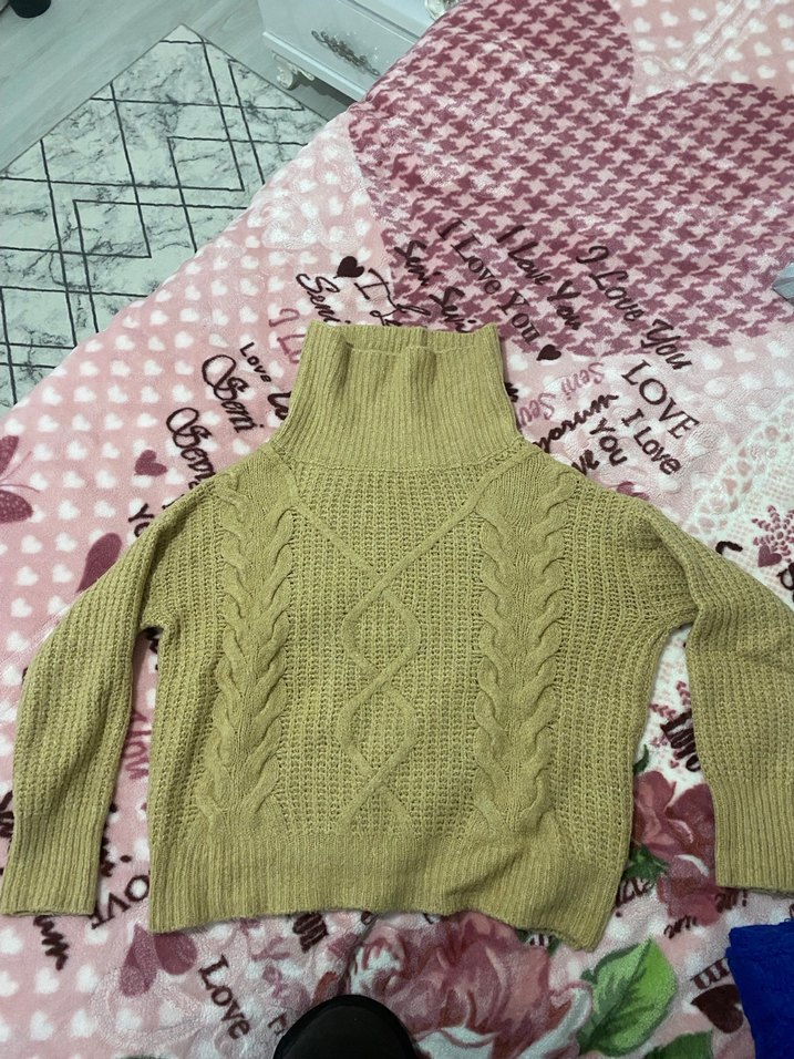 Bej Boğazlı Triko Kadın Kazak - Görsel 4