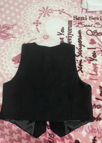 Düğmeli Siyah  Yelek - Görsel 2