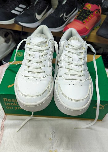 Beyaz Kadın Günlük Spor Ayakkabı Platform Topuklu - Görsel 2