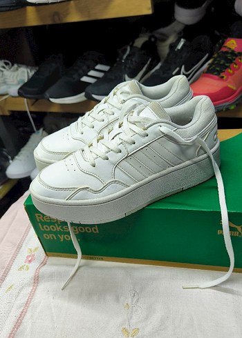 Beyaz Kadın Günlük Spor Ayakkabı Platform Topuklu - Görsel 3