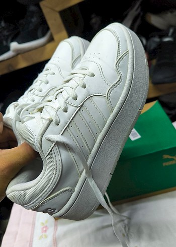 Beyaz Kadın Günlük Spor Ayakkabı Platform Topuklu - Görsel 5