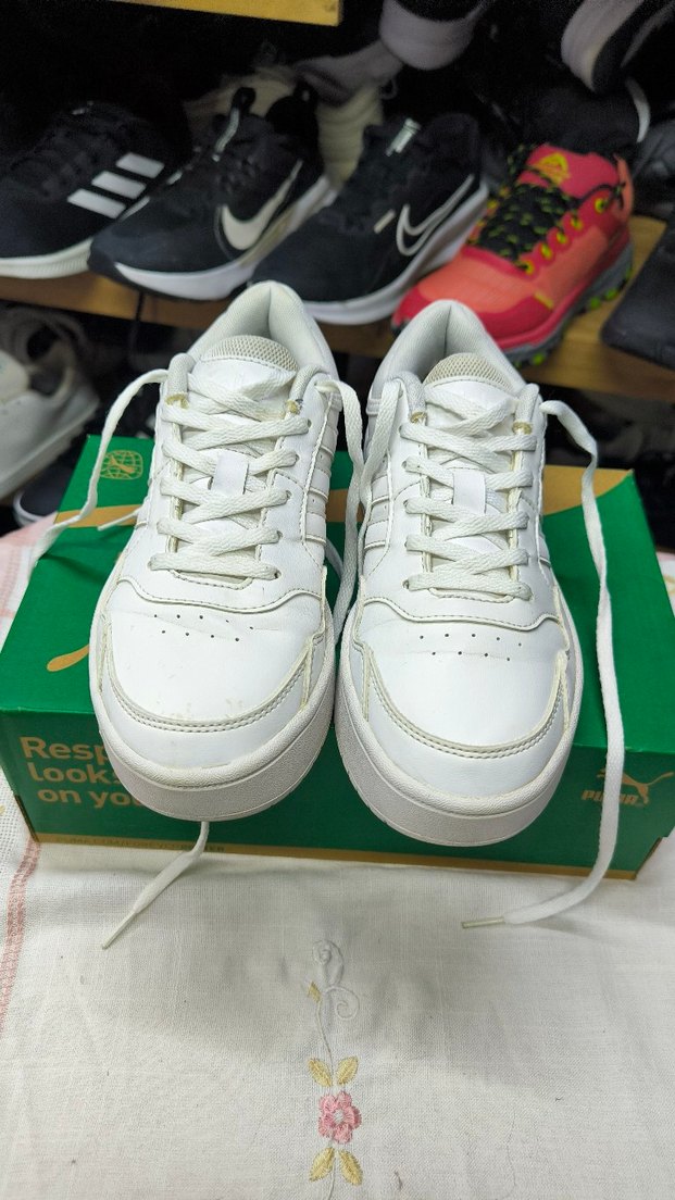 Beyaz Kadın Günlük Spor Ayakkabı Platform Topuklu - Görsel 2