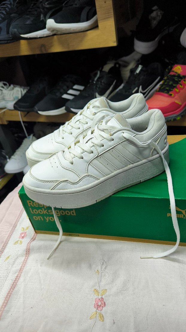 Beyaz Kadın Günlük Spor Ayakkabı Platform Topuklu - Görsel 3