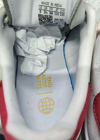 Beyaz Kırmızı Bağcıklı Kadın Spor Ayakkabı - Görsel 7