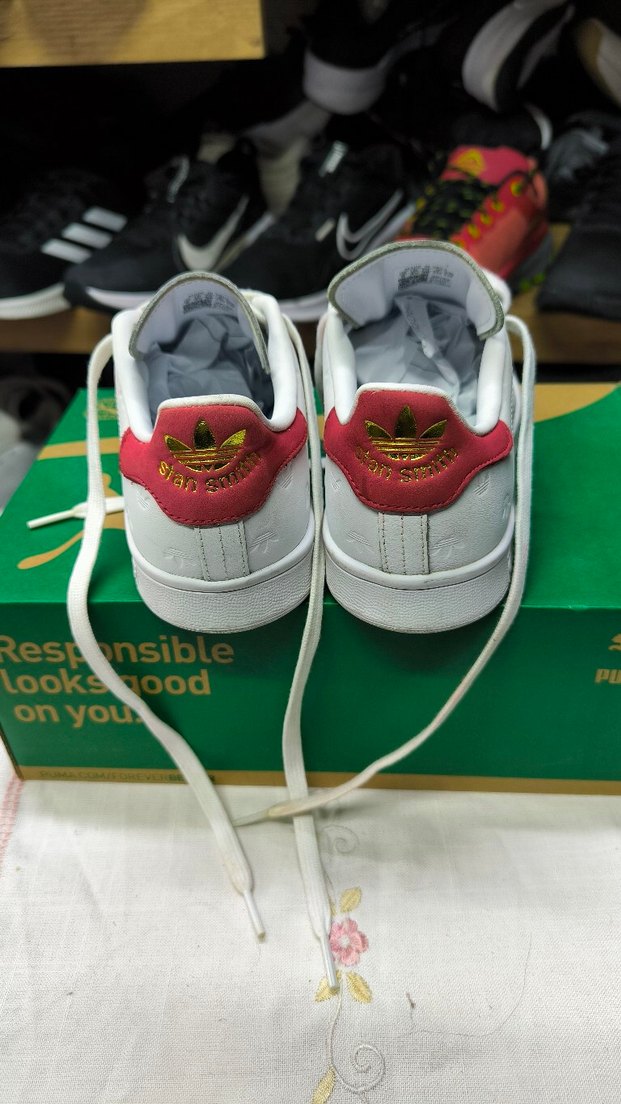 Beyaz Kırmızı Bağcıklı Kadın Spor Ayakkabı - Görsel 5