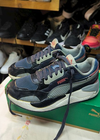 Gri Puma Spor Ayakkabı Velcro Detaylı - Görsel 3