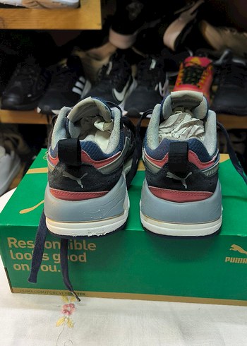 Gri Puma Spor Ayakkabı Velcro Detaylı - Görsel 5