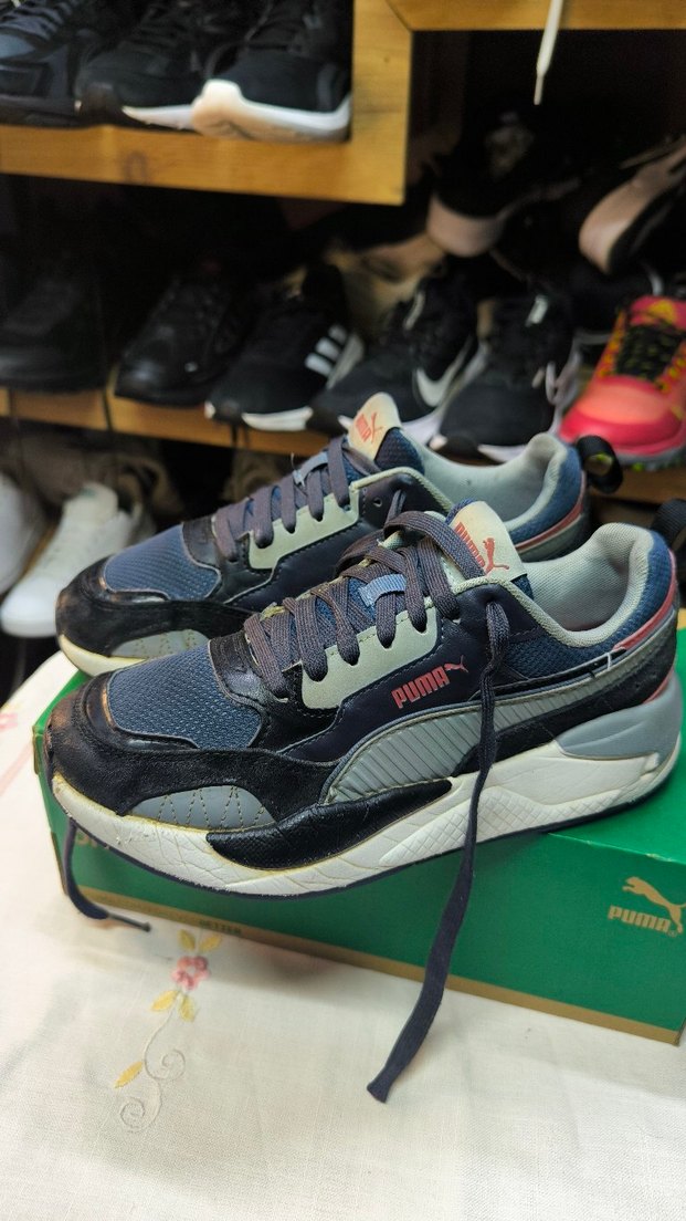 Gri Puma Spor Ayakkabı Velcro Detaylı - Görsel 3