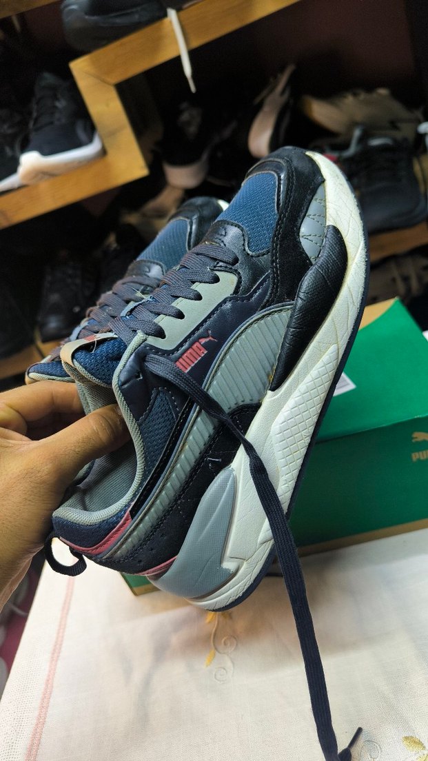 Gri Puma Spor Ayakkabı Velcro Detaylı - Görsel 4