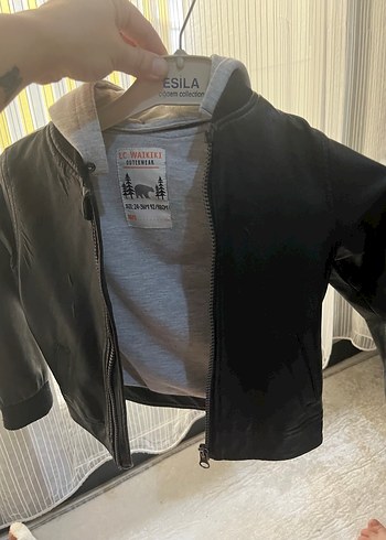 Erkek çocuk Siyah Deri Fermuarlı Ceket - Görsel 3