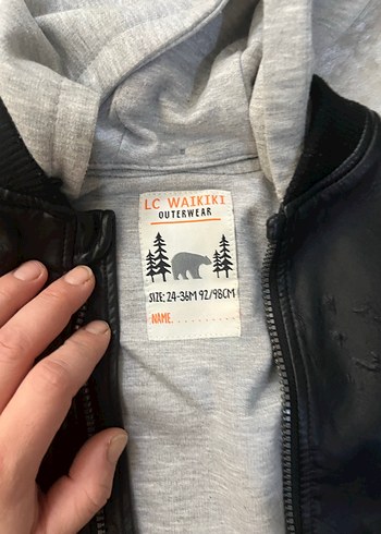 Erkek çocuk Siyah Deri Fermuarlı Ceket - Görsel 6