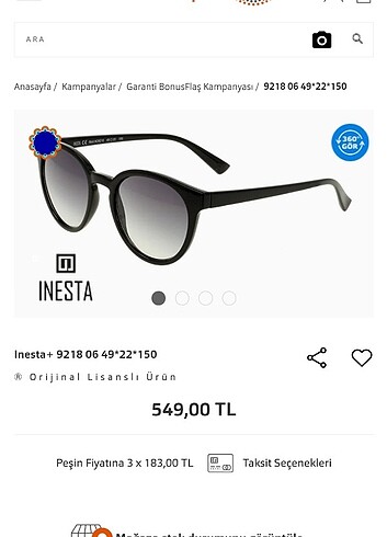Inesta 9218 güneş gözlüğü 