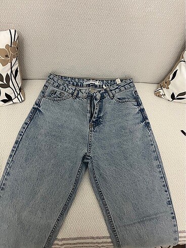 36 Beden mavi Renk Koton jean açık mavi