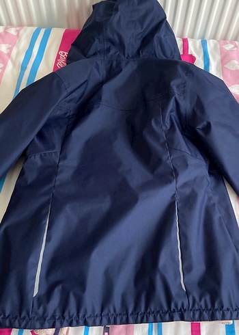 Kız çocuk Lacivert Fermuarlı ikili mont içi polar ayrı kullanım - Görsel 5