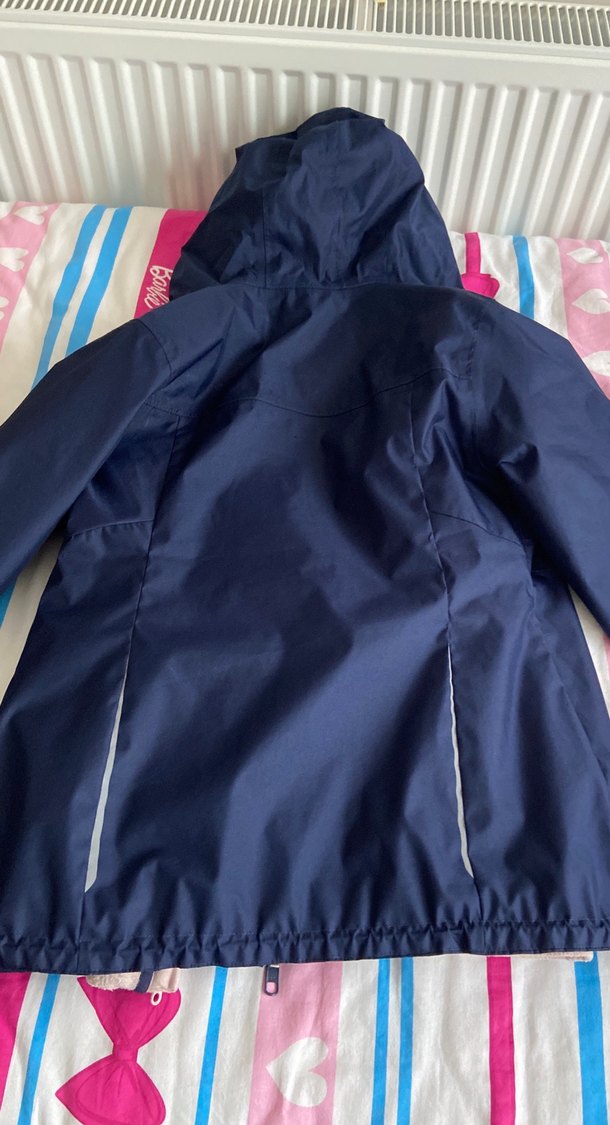 Kız çocuk Lacivert Fermuarlı ikili mont içi polar ayrı kullanım - Görsel 5