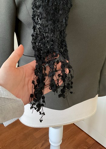 Siyah Örgü Kadın Atkı - Görsel 10