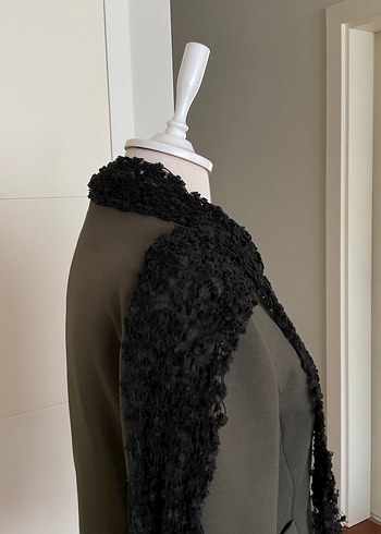 Siyah Örgü Kadın Atkı - Görsel 4