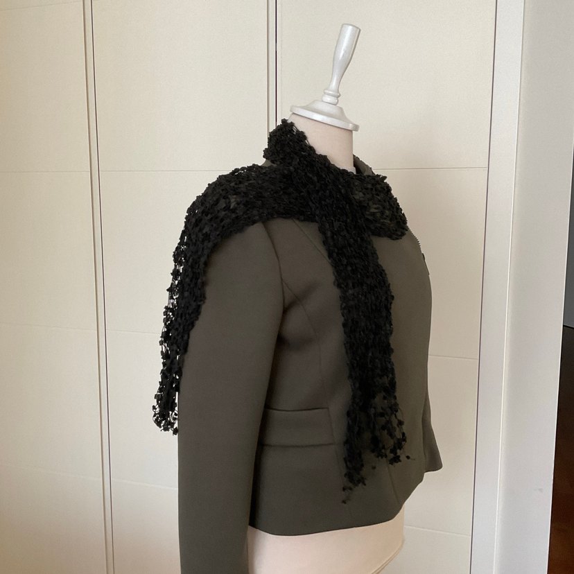 Siyah Örgü Kadın Atkı - Görsel 3