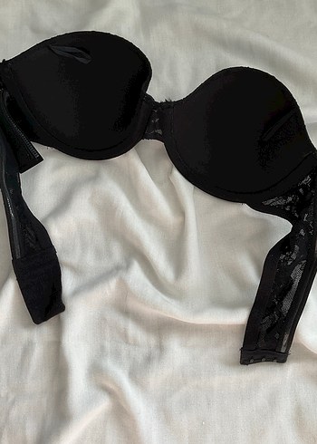 H&M dantel Siyah Minimalist straplez Sütyen - Görsel 4