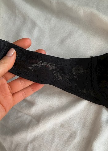 H&M dantel Siyah Minimalist straplez Sütyen - Görsel 3