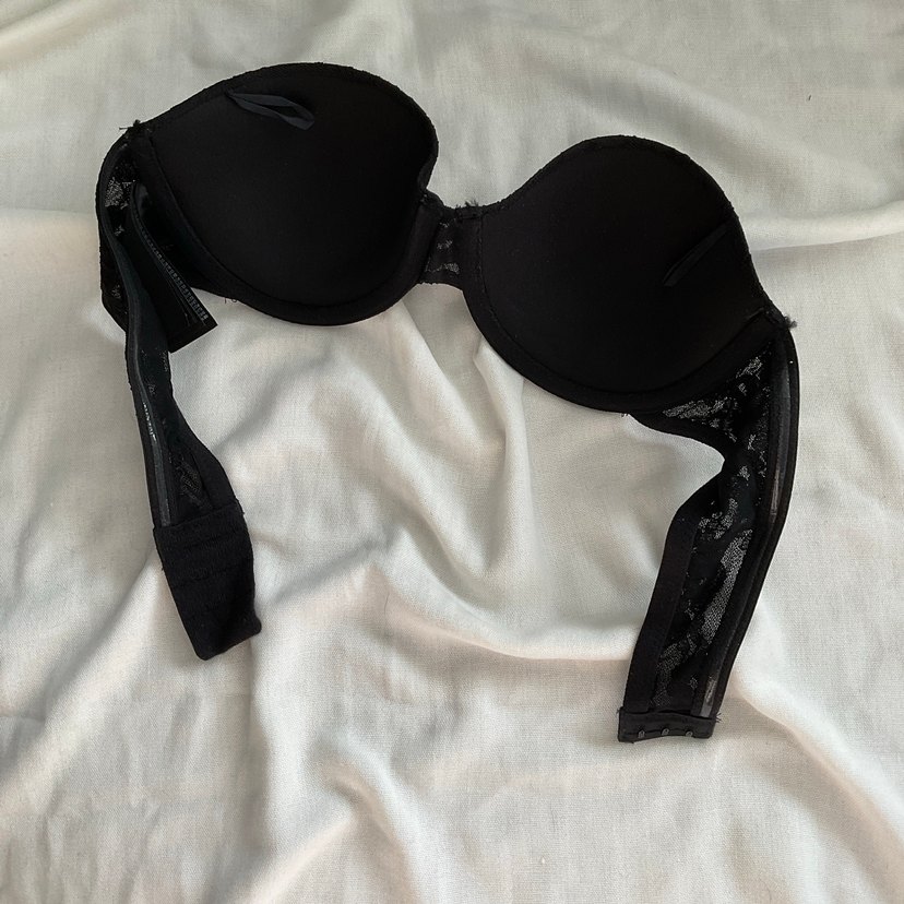 H&M dantel Siyah Minimalist straplez Sütyen - Görsel 4