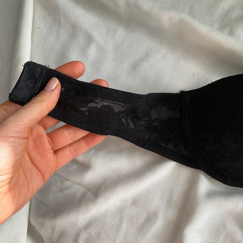 H&M dantel Siyah Minimalist straplez Sütyen - Görsel 3