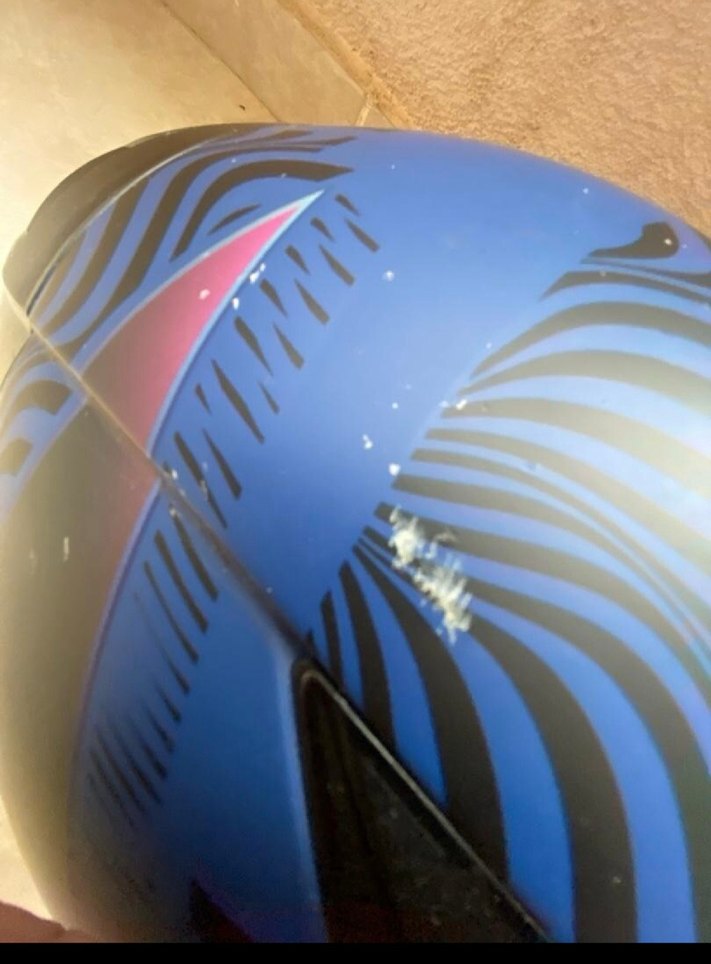 Parlak Çok Renkli Baskılı Biker Kask - Görsel 3